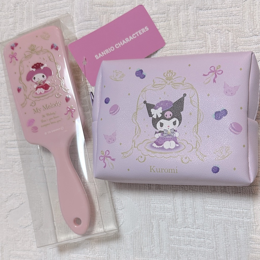 New! Sanrio character pouch and hair brush
